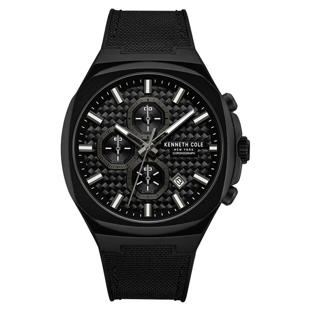 Kenneth Cole Quartz Chronograph Black Dial Black Silicone Strap Watch For Men-picture-30