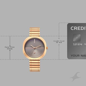 Fastrack 9 to Fine Analog with Grey Dial Metal Strap Watch for Girls