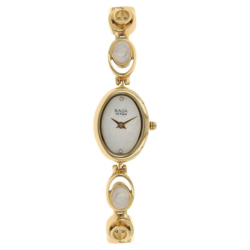 Titan Raga Moonlight Mother of Pearl Dial Women Watch With Metal Strap