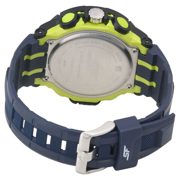 SF Neon Quartz Analog Digital Dial PU Strap Watch for Men - image number 3