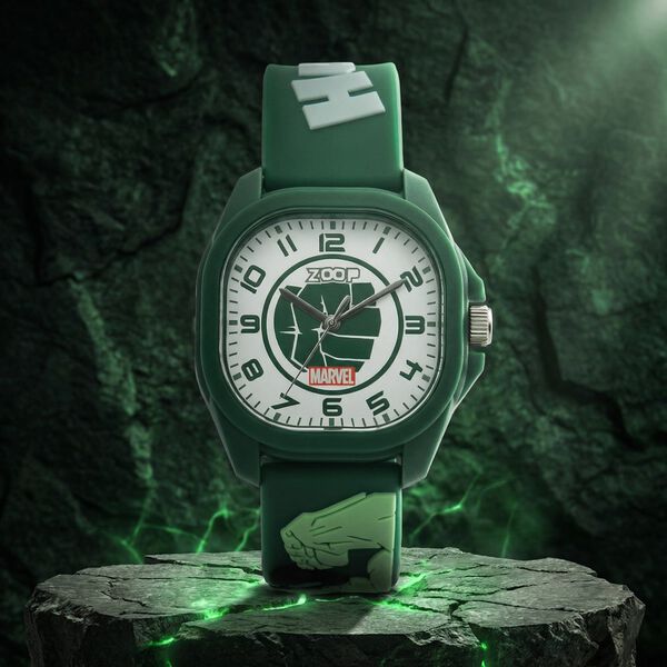 Zoop Marvel Analog Watch with White Hulk Dial & Green Strap for Boys Kids, from House of Titan - image number 0