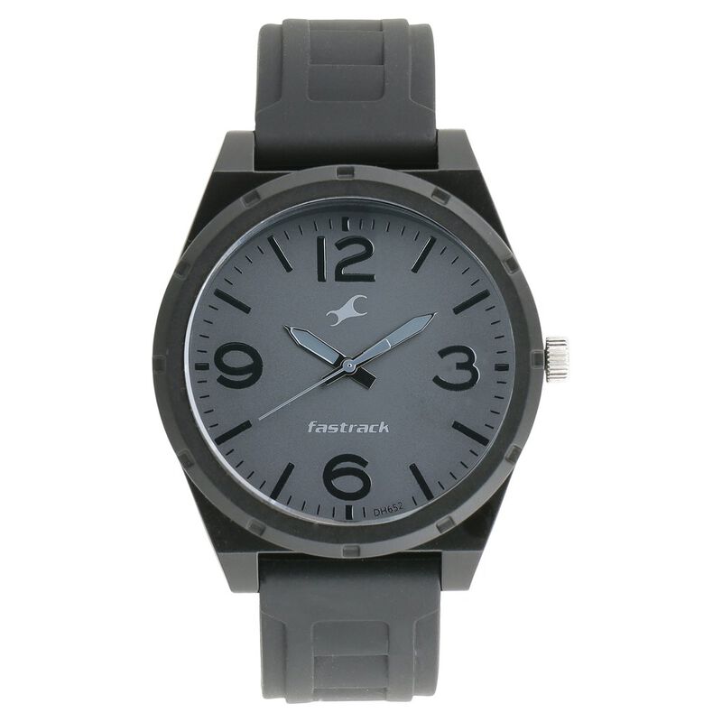 Fastrack Trendies Quartz Analog Grey Dial Silicone Strap Watch for Guys