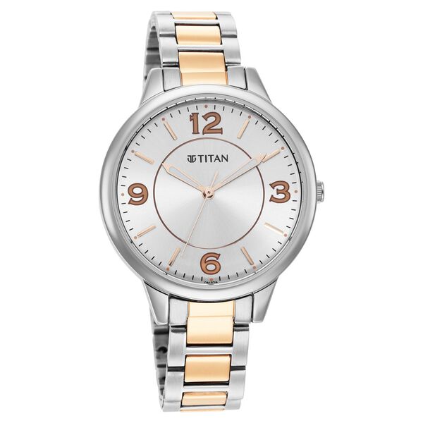 Titan Trendsetters Silver White Dial Analog Stainless Steel Strap Watch for Women - image number 0