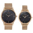 Sonata Modern Bandhan Quartz Analog Black Dial Black Stainless Steel Strap Watch For Couple