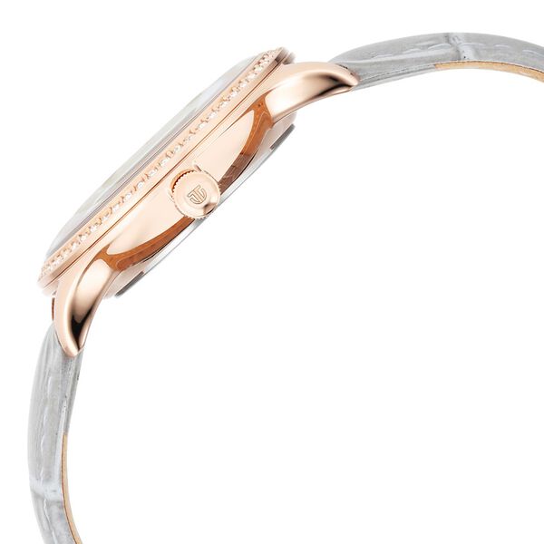 Titan Bright Leathers Quartz Analog with Date Silver Dial Leather Strap for Women - image number 3