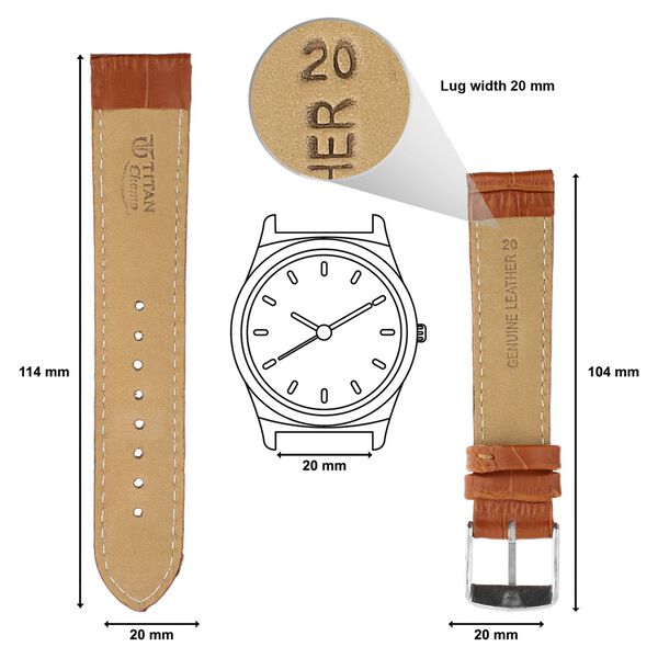 20 mm Tan Genuine Leather Straps for Men - image number 1