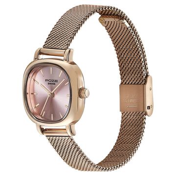 Sonata Poze Quartz Analog Pink Dial Mesh Strap Watch for Women