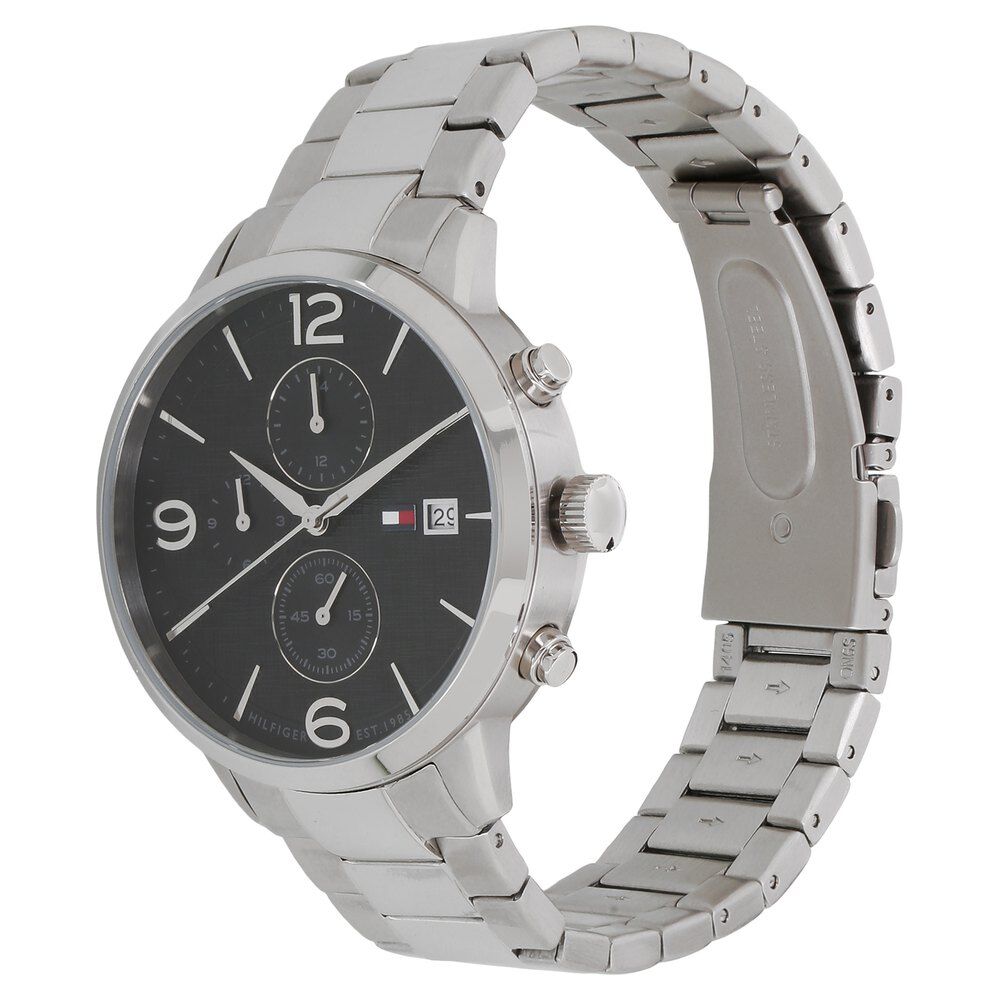 Buy Online Tommy Hilfiger Quartz Multifunction Black Dial Metal Strap Watch for Men ncth1710356w Titan