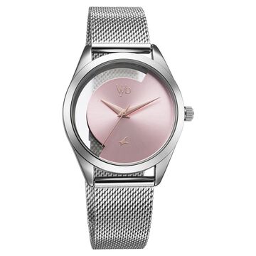 Fastrack Vyb Runway Quartz Analog Silver Dial Stainless Steel Strap Watch For Girls