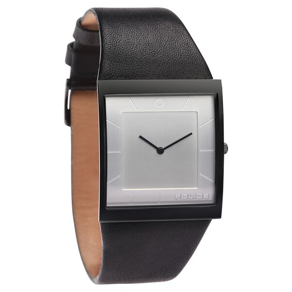 Police Quartz Analog Silver Dial Leather Strap Watch for Men - image number 1