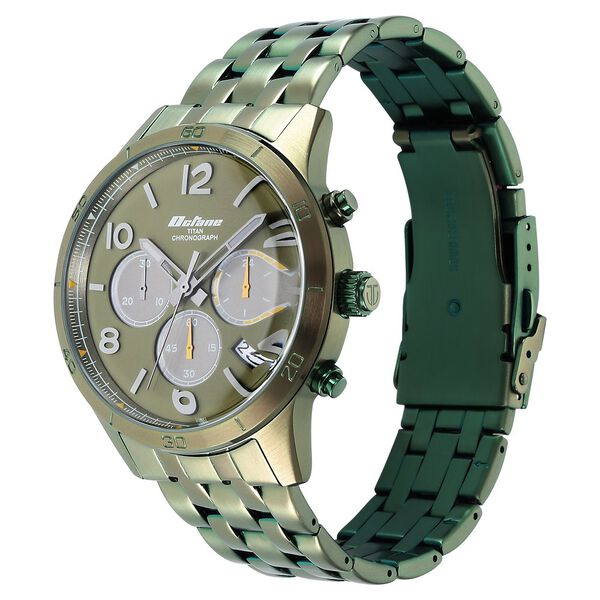 Titan Octane Classic Sporty Green Dial Chronograph Stainless Steel Strap watch for Men - image number 2