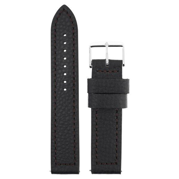 22 mm Black Genuine Leather Straps for Men - image number 0
