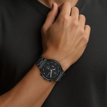 Titan Neo Black Dial Quartz Multifunction Stainless Steel Strap watch for Men