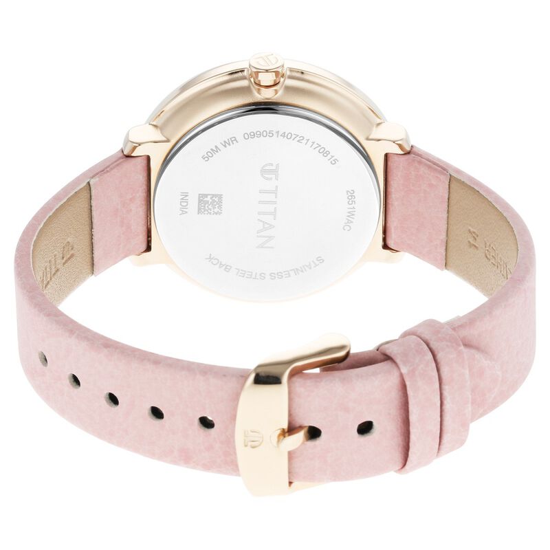 Titan Pastel Dreams Brown Dial Analog Leather Strap watch for Women - image number 4