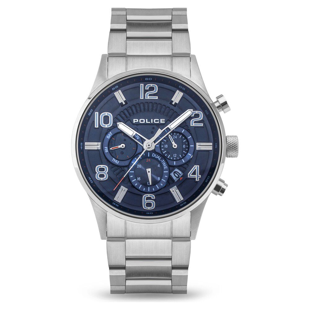 Police blue dial watch discount