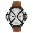 Fastrack Quartz Chronograph Black Dial Leather Strap Watch for Guys