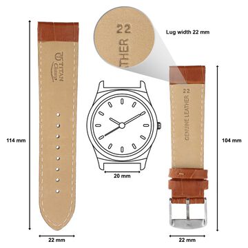 22 mm Tan Genuine Leather Straps for Men