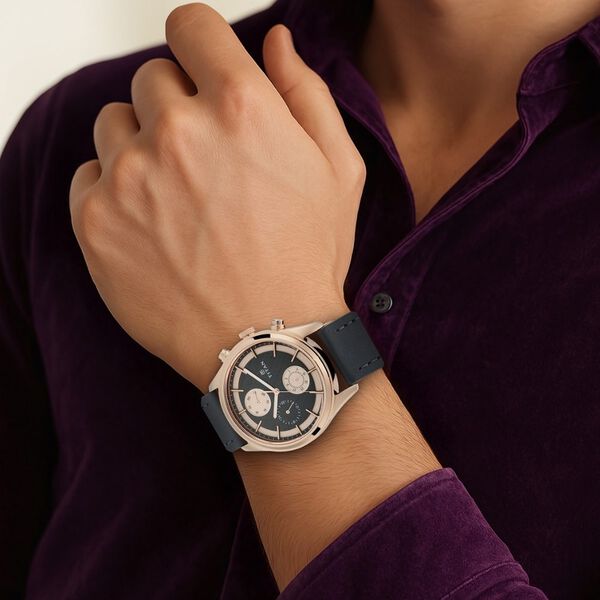 Titan Workwear Grey Dial Quartz Multifunction Leather Strap watch for Men - image number 4