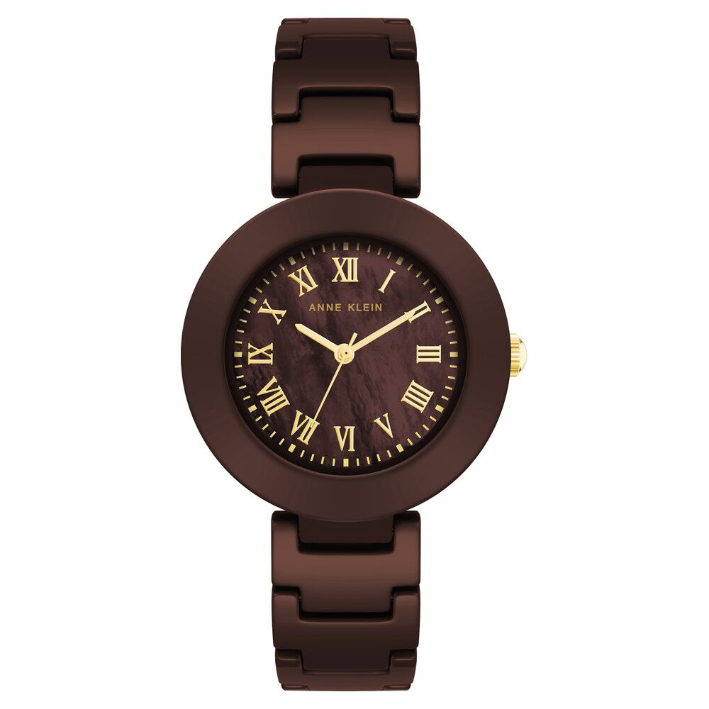 Anne Klein Quartz Analog Brown Dial Ceramic Strap Watch for Women-image-25