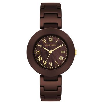 Anne Klein Quartz Analog Brown Dial Ceramic Strap Watch for Women