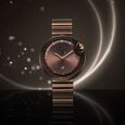 Fastrack Groove Analog with Dusty Purple Dial Rose Gold Metal Strap Watch for Girls