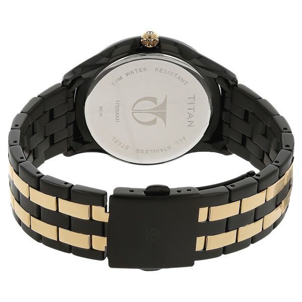 Titan Quartz Multifunction Black Dial Stainless Steel Strap Watch for Men - image number 3