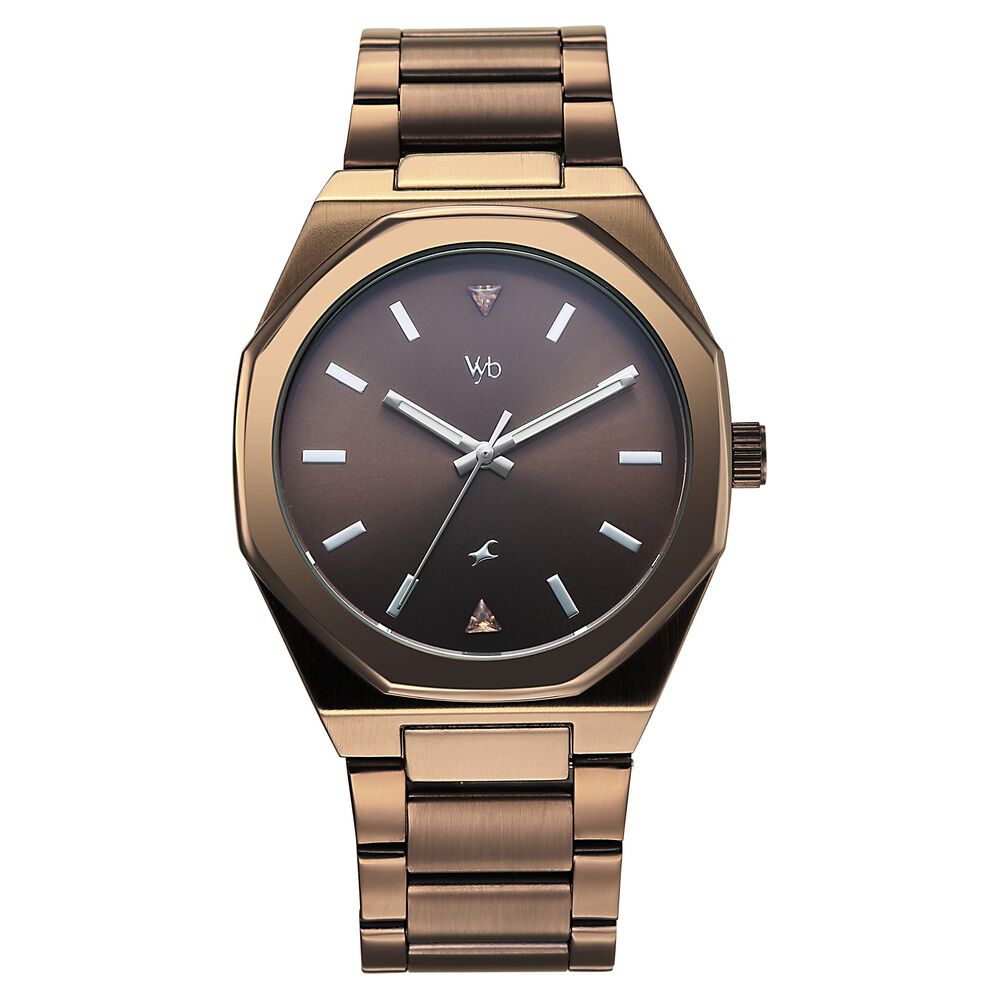 Vyb Nimbus By Fastrack Quartz Analog Brown Dial Brown Stainless Steel Strap Watch For Guys-picture-24