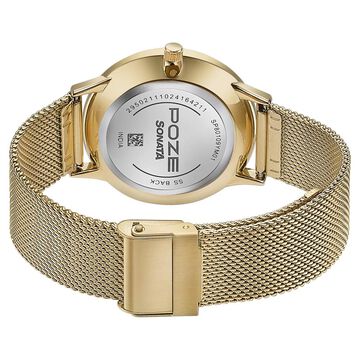 Sonata Poze Quartz Analog White Dial Metal Strap Watch For Women