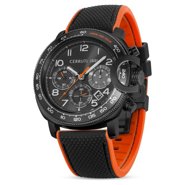 Cerruti 1881 Black Dial Silicone Strap Watch for Men - image number 1