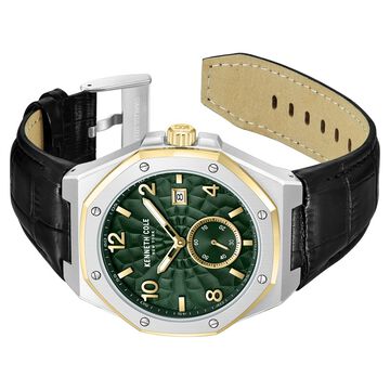 Kenneth Cole Automatic Black Leather Strap Watch For Men