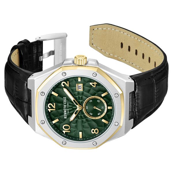Kenneth Cole Automatic Black Leather Strap Watch For Men - image number 2