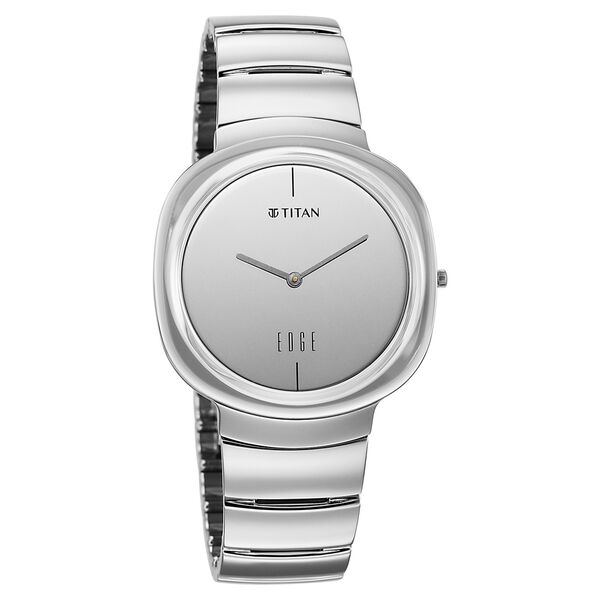 Edge Squircle Titanium Grade 5 Quartz Analog Quartz Analog Mirror Polished Grey Dial Titanium Strap Watch For Men - image number 1
