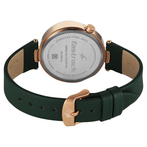 Fastrack Tick Tock Quartz Multifunction Green Dial Leather Strap Watch For Girls - image number 4