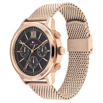 Tommy Hilfiger Grey Dial Golden Colour Stainless Steel Strap Watch for Men
