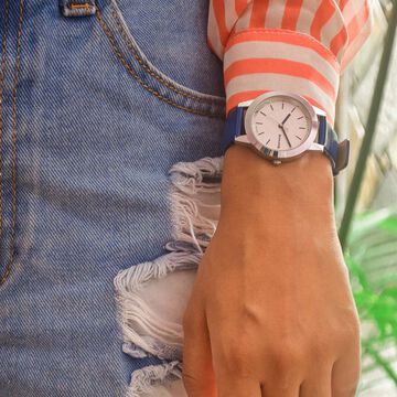 Sonata Splash White Dial Women Watch With Leather Strap