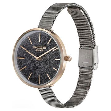 Sonata Poze Quartz Analog Multicoloured Dial Mesh Strap Watch for Women