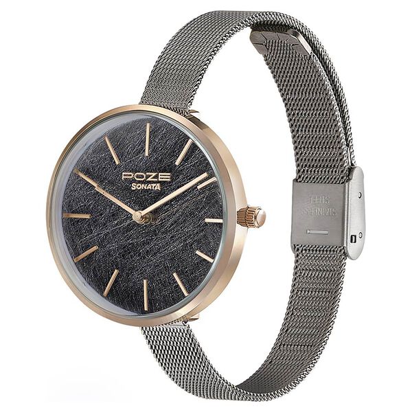 Sonata Poze Quartz Analog Multicoloured Dial Mesh Strap Watch for Women - image number 3