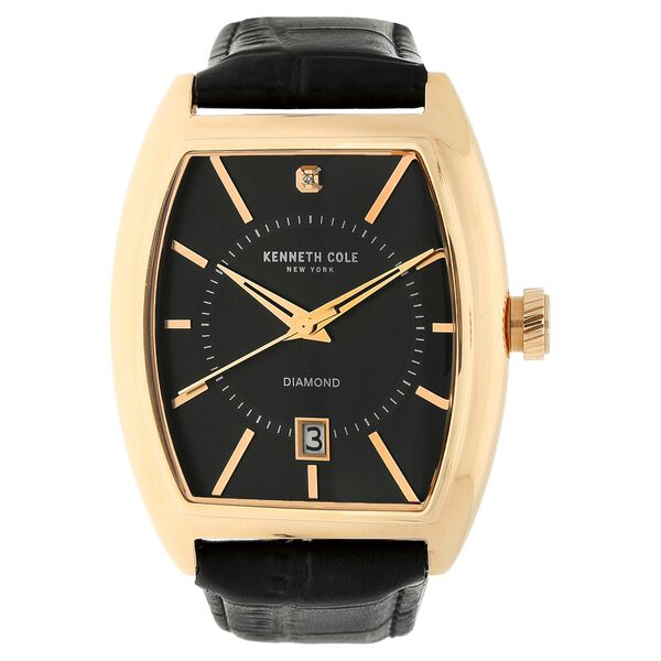 Kenneth Cole Quartz Analog Black Dial Leather Strap Watch for Men - image number 0