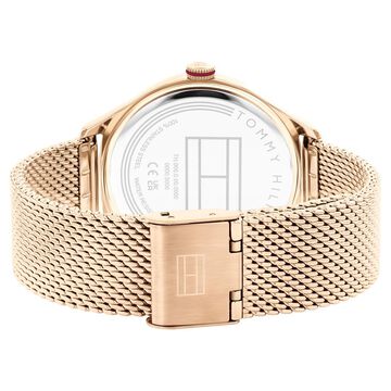 Tommy Hilfiger Multifunction Grey Round Dial Golden Stainless Steel Strap Watch For Women