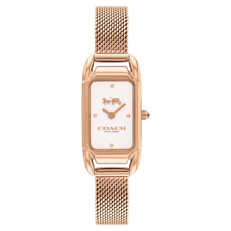 Buy Online Coach Quartz Analog Silver Dial Rose Gold Stainless Steel ...