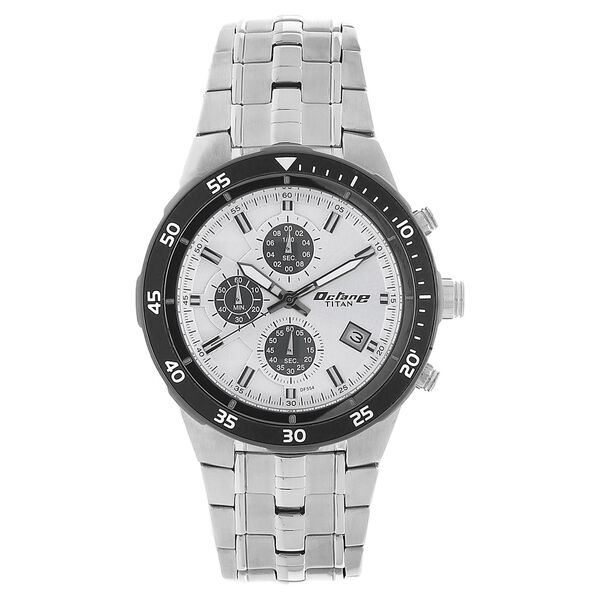 Titan Chrono Silver Chrono Stainless Steel Strap watch for Men - image number 0