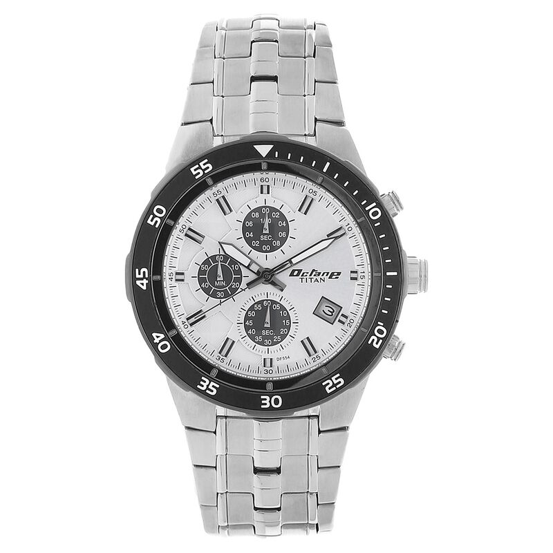 Titan Chrono Silver Chrono Stainless Steel Strap watch for Men