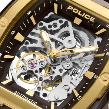 Police Automatic With Self Winding Automatic With Self Winding Black Dial Silicone Strap Watch For Men
