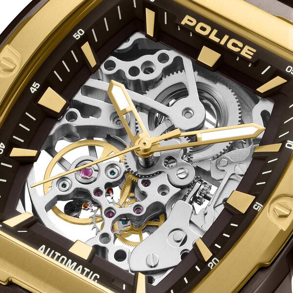 Police Automatic With Self Winding Automatic With Self Winding Black Dial Silicone Strap Watch For Men - image number 3