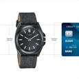 Sonata Poze Quartz Analog Black Dial Black Denim Leather Strap Watch For Men - image number 3