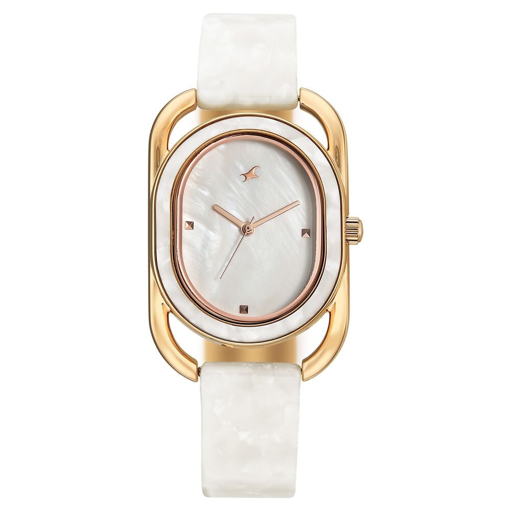 Fastrack Younique Quartz Analog Mother of Pearl Dial Two Toned Acetate & Metal Strap Watch For Girls-image-15