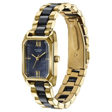 Poze By Sonata Quartz Analog Black Mother Of Pearl Dial Two Toned Metal & Plastic Strap Watch For Women
