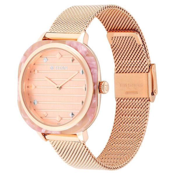 Glitz Rose Gold Dial Stainless Steel Strap Watch for Women - image number 2