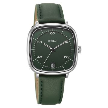 Titan Neo Curve Quartz Analog with Date Green Dial Stainless Steel Strap Watch For Men