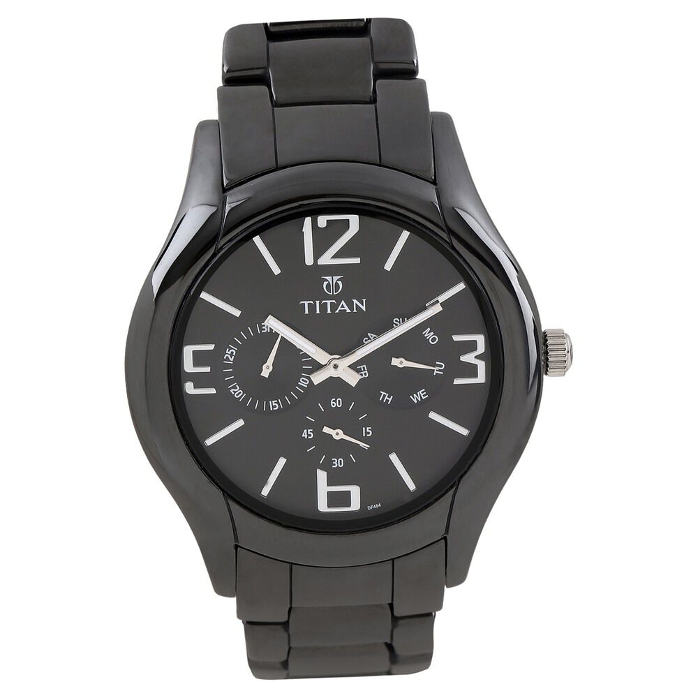 Titan watch shop black colour price